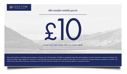 Free £10 discount voucher and free meal offers