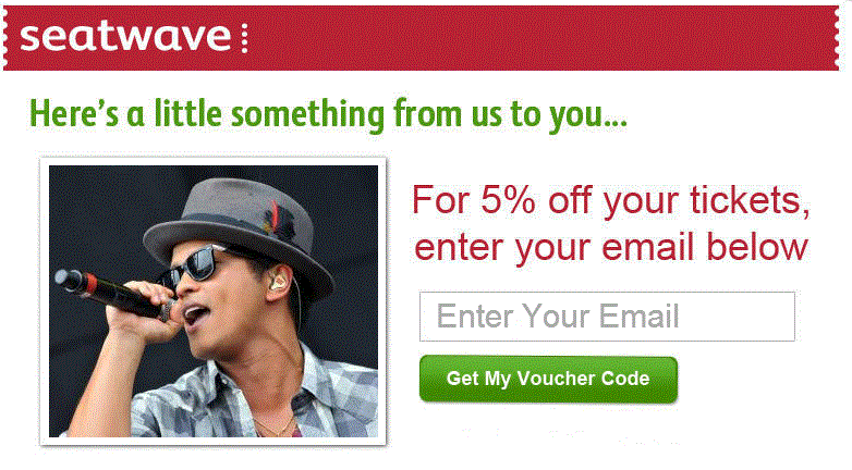 Exclusive 5% off concert and event tickets